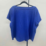 Talbots Women's Size 3X Blue Solid Short Sleeve Shirt