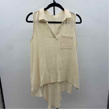 mod ref Women's Size L Ivory Textured Sleeveless Shirt