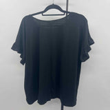 Max Studio Women's Size 2X Black Textured Short Sleeve Shirt