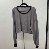 Wild Fable Women's Size XXL Black Stripe Long Sleeve Shirt