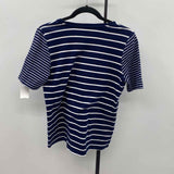 Kim Rogers Women's Size S Navy Stripe Short Sleeve Shirt