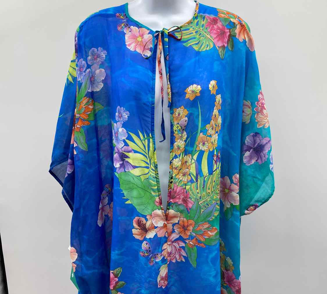 Johnny Was Women's Size S/M Blue Flag Coverup