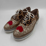 Betsey Johnson Women's Shoe Size 6.5 Gold Textured Sneakers