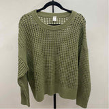 Old Navy Junior's Size XL Green Open Weave Sweater