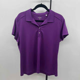 Callaway Women's Size XL Purple Solid Short Sleeve Shirt