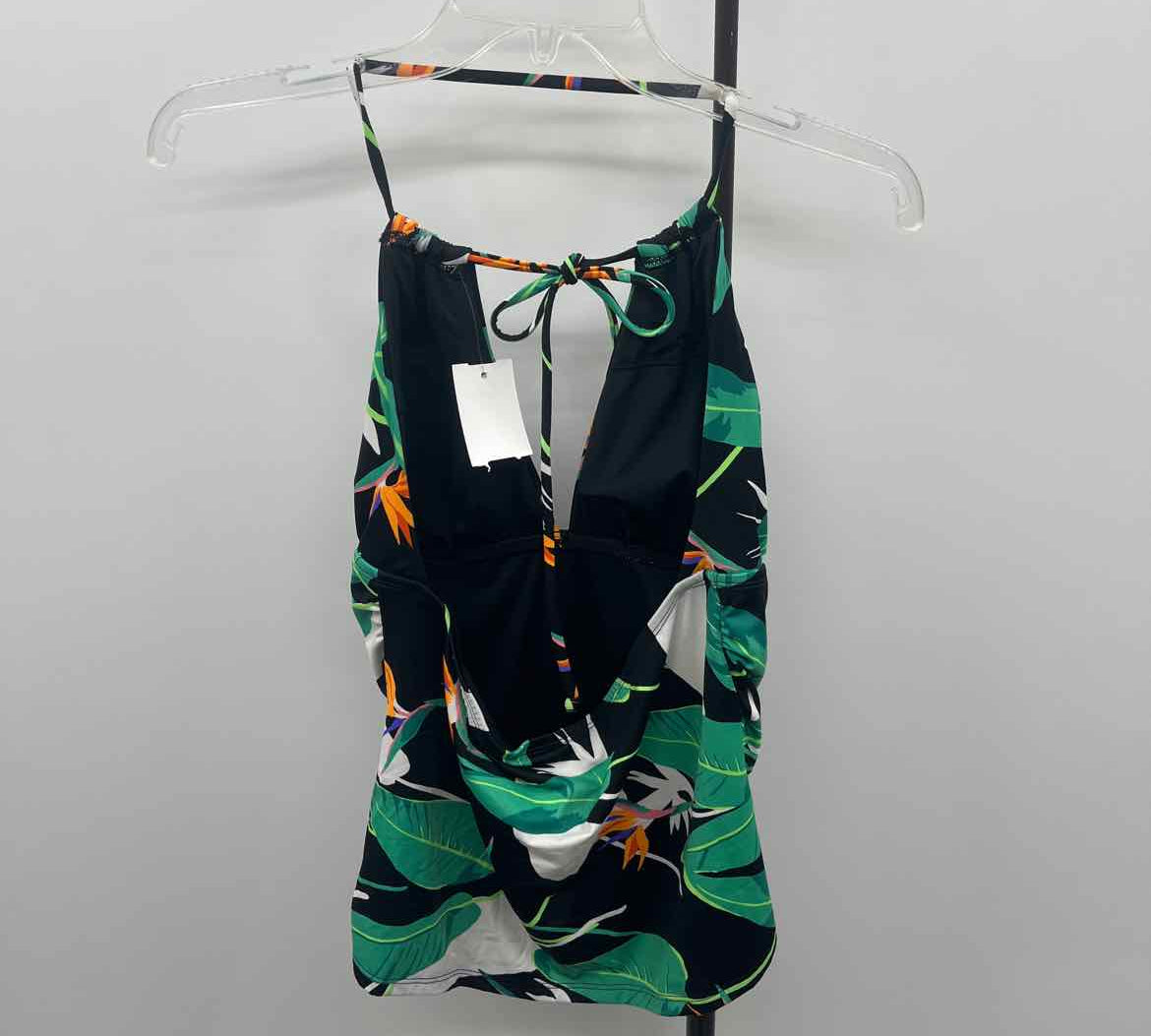 Coastal Blue Women's Size 10 Black Floral Swimsuit - Separate