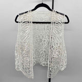 Unbranded Women's Size L White Open Weave Vest