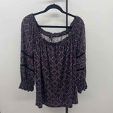 Lane Bryant Women's Size L Purple Floral Long Sleeve Shirt