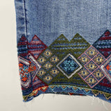 Designal Women's Size 6 Blue Embroidered Skirt