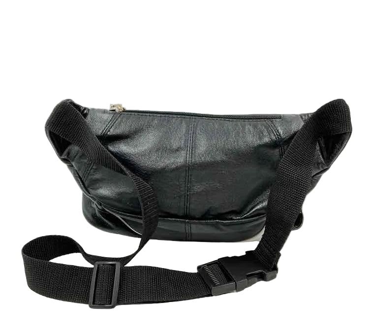 WILSON's LEATHER Black Leather Belt Bag Purse