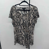 Inc Women's Size XL Black Snakeskin Short Sleeve Shirt