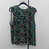 Ann Taylor Women's Size XXL Black Floral Sleeveless Shirt