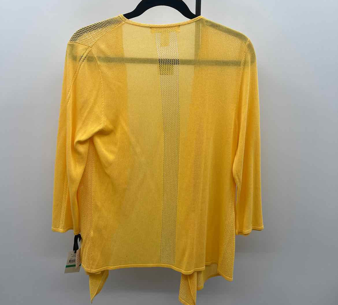 Emaline Women's Size LP Yellow Textured Cardigan