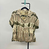 XCVI Women's Size M Tan Tie Dye Short Sleeve Shirt