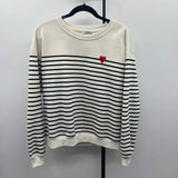Staccato Women's Size S Ivory Stripe Sweatshirt