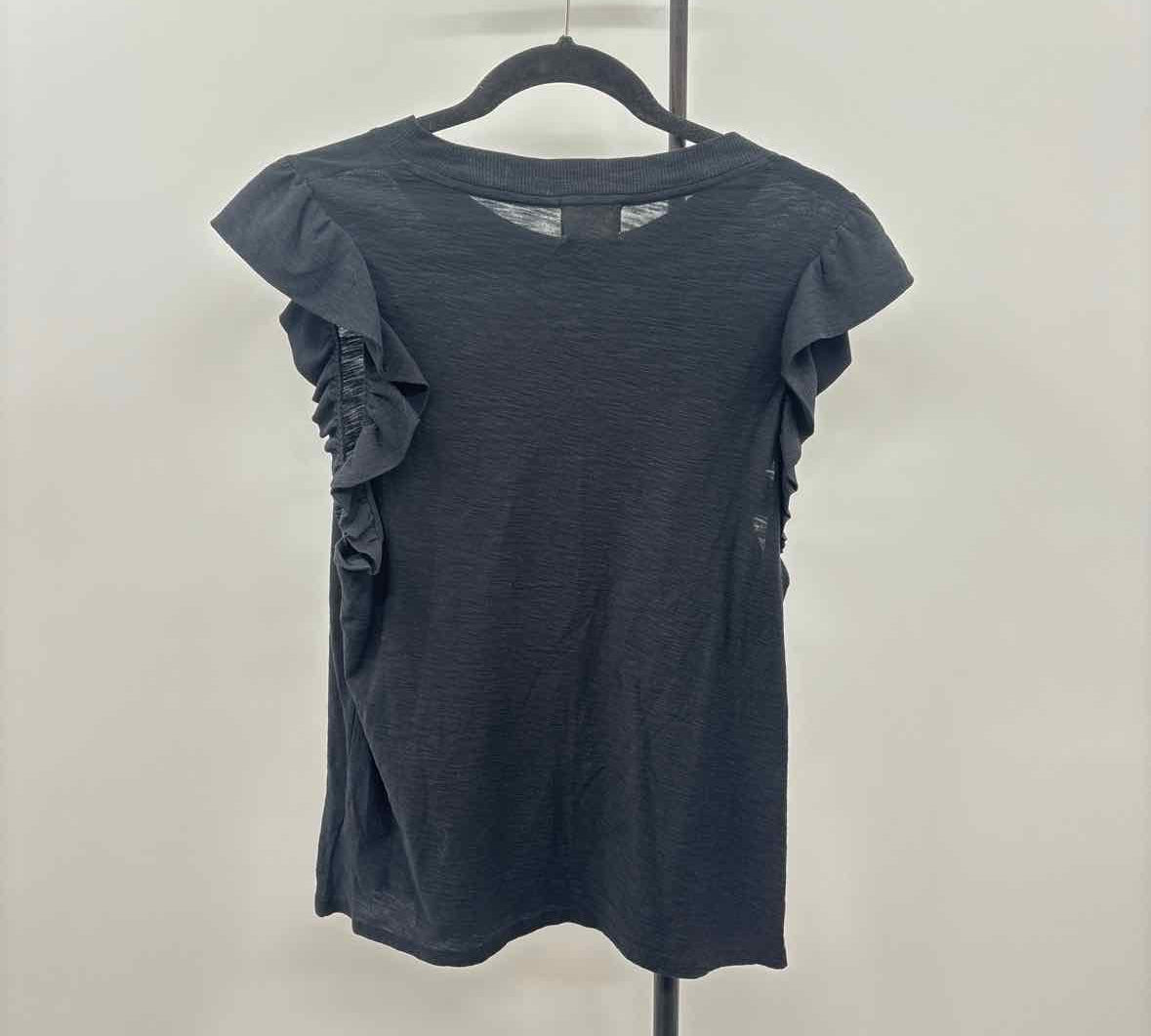 Nation Women's Size L Black Solid Short Sleeve Shirt