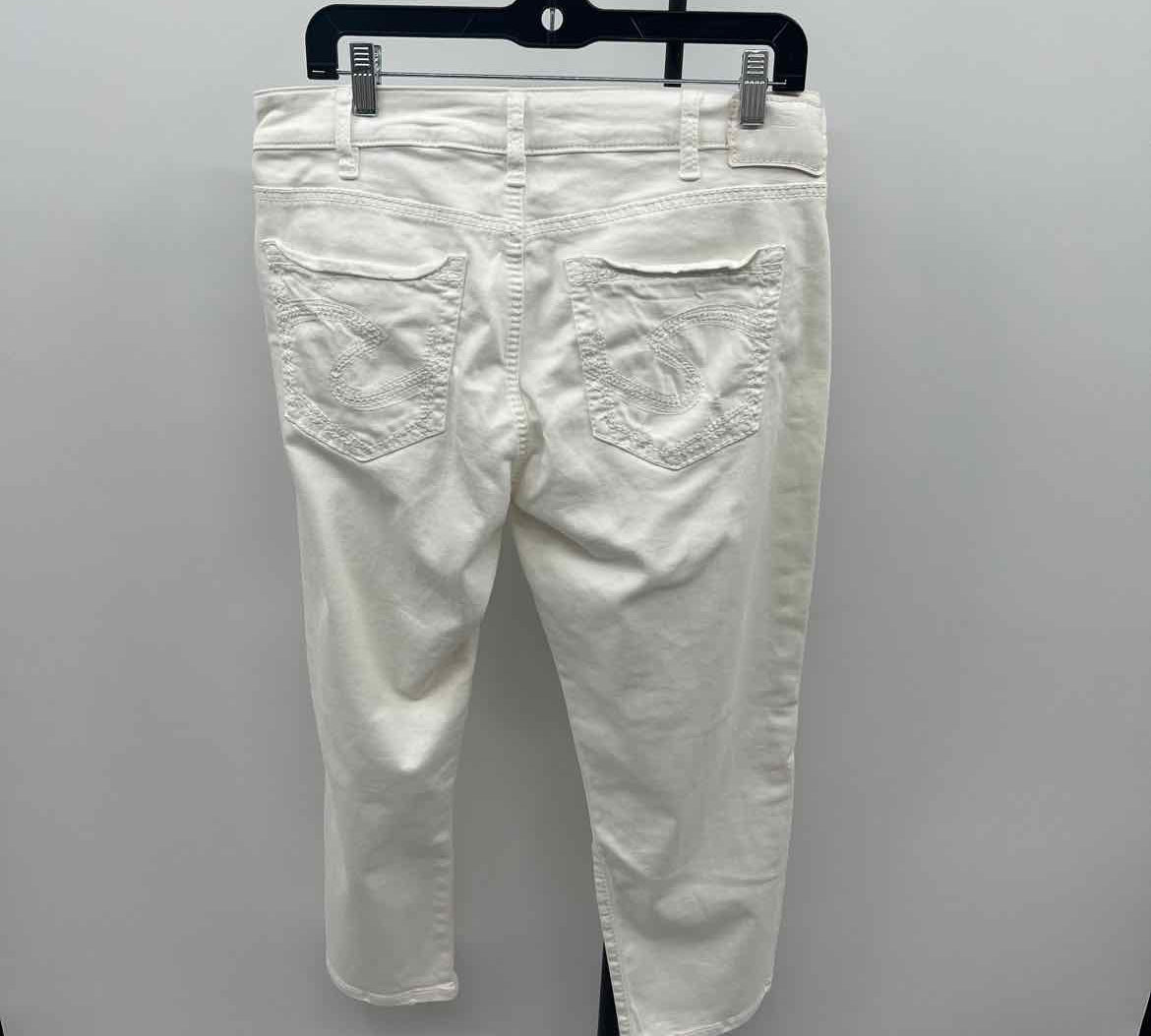 Silver Women's Size 16 White Solid Capris