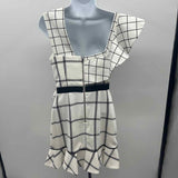 Self Portrait Women's Size 4 White Plaid Dress