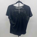 New Balance Women's Size L Black Solid Short Sleeve Shirt