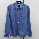 American Eagle Men's Size M Blue Striped Long Sleeve Shirt