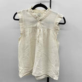 J Crew Women's Size M Ivory Textured Sleeveless Shirt