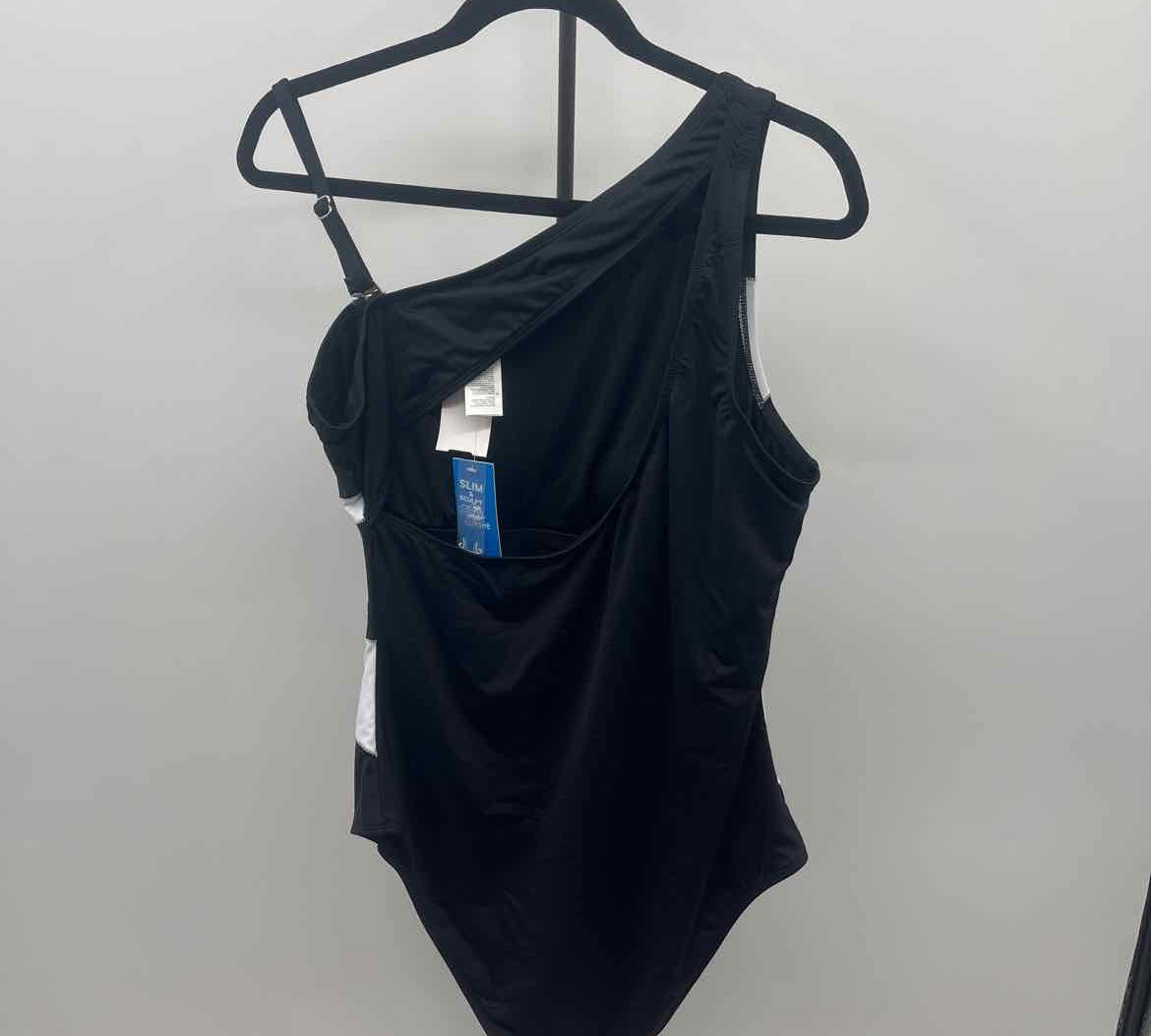 Cupshe Women's Size XL Black Stripe Swimsuit - 1 Piece