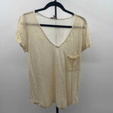 Bordeaux Women's Size L Gold Shimmer Short Sleeve Shirt