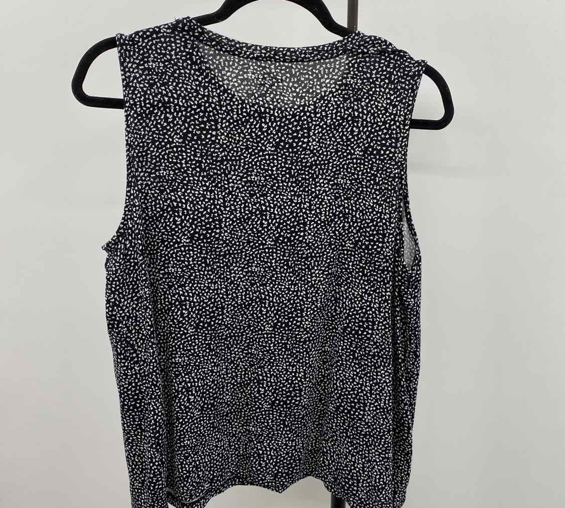 Nine West Women's Size XL Black Spotted Sleeveless Shirt