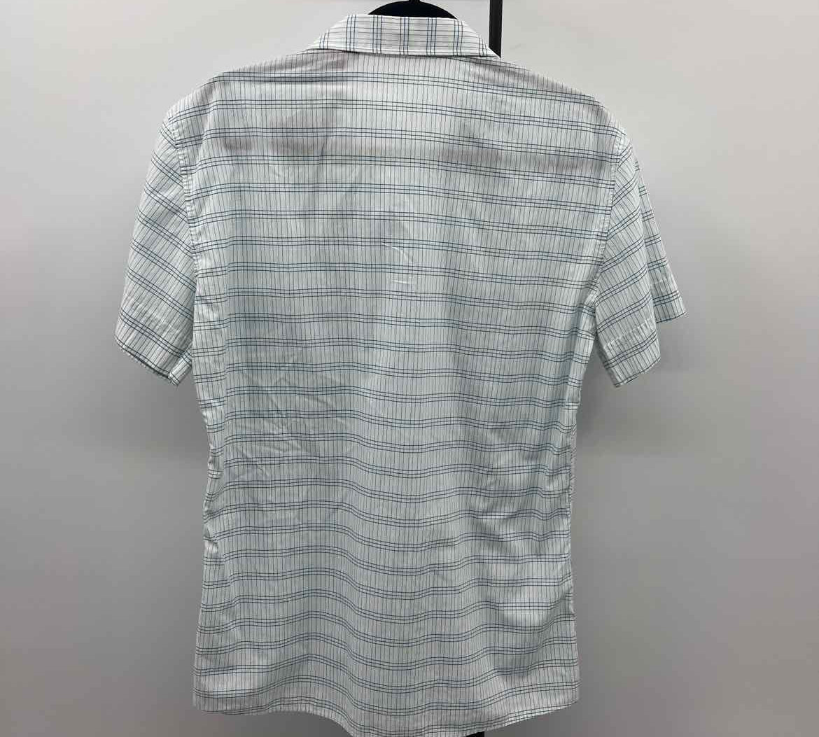 Hugo Boss Men's Size L Green Plaid Short Sleeve Shirt