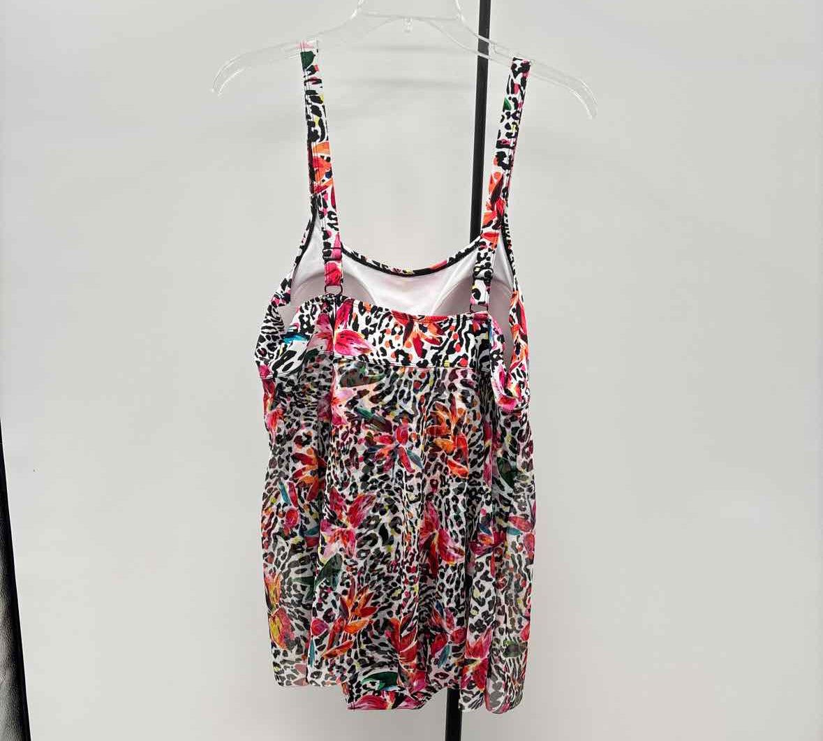Del Ray Women's Size 14 Black Animal Print Swimsuit - 1 Piece