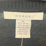 Grace Women's Size XL Black Solid Cardigan