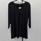 Alfani Women's Size L Black Solid Long Sleeve Shirt