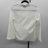 Duffield Lane Women's Size S White Textured Long Sleeve Shirt
