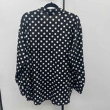 Karl Lagerfeld Women's Size L Black dotted Long Sleeve Shirt