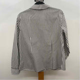 Chico's Women's Size L Black Stripe Long Sleeve Shirt