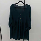 Umgee Women's Size 2X Green Waffle Tunic