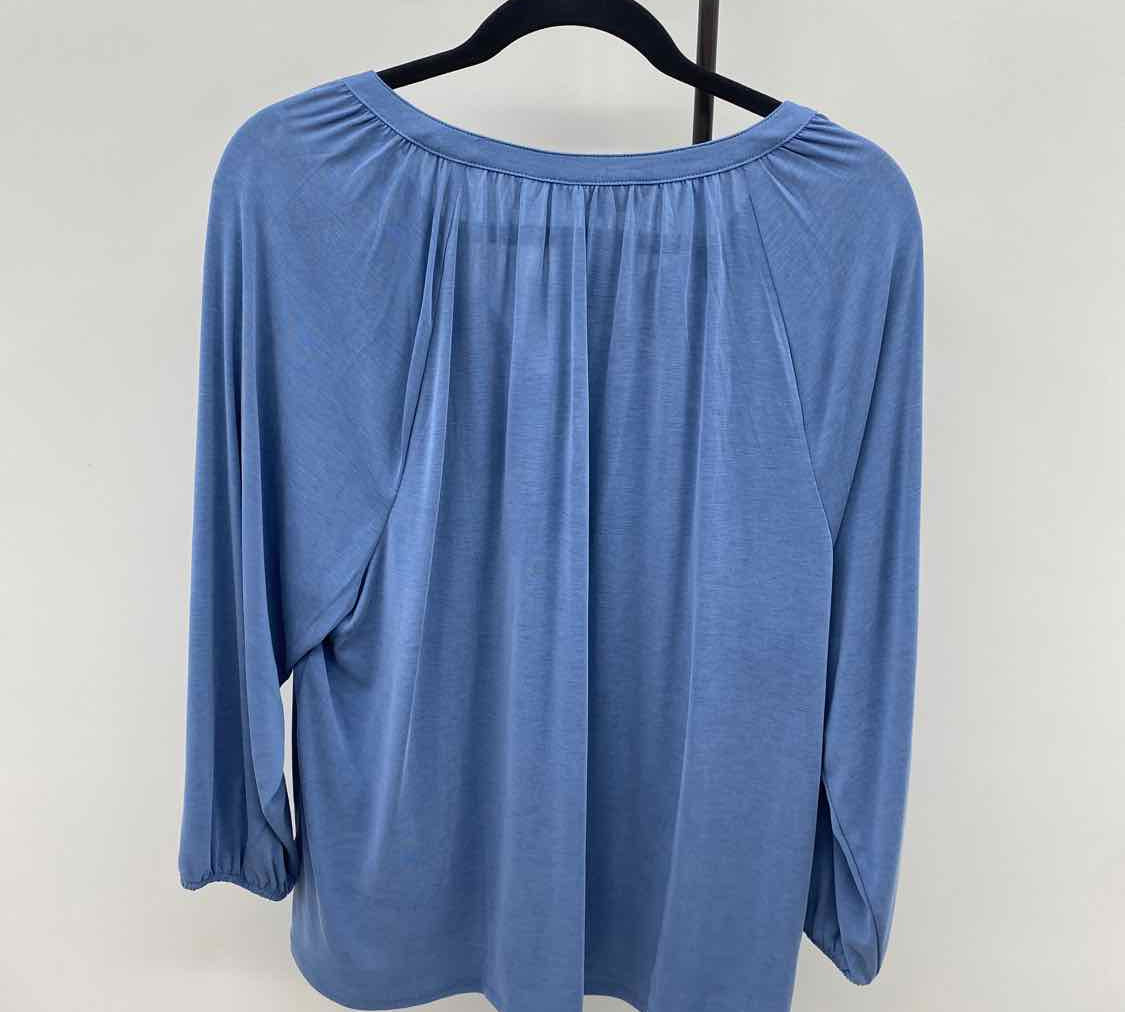 Lucky Brand Women's Size XL Blue Solid Long Sleeve Shirt