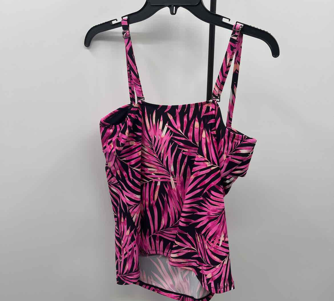 Island Escape Women's Size 14 Pink Leaf Swimsuit - Separate