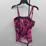 Island Escape Women's Size 14 Pink Leaf Swimsuit - Separate