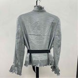 Adrianna Papell Women's Size M Gray Shimmer Jacket