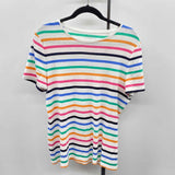 Talbots Women's Size L Multi-Color Stripe Short Sleeve Shirt