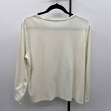 Talbots Women's Size XLP Ivory Solid Long Sleeve Shirt