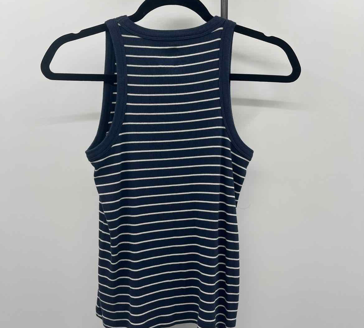 C&C California Women's Size S Navy Stripe Sleeveless Shirt