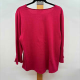 Chico's Women's Size L Red Solid Long Sleeve Shirt