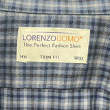 Lorenzo Men's Size S Blue Plaid Long Sleeve Shirt