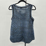CABI Women's Size S Blue Beaded Sleeveless Shirt