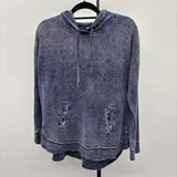 Ocean Drive Women's Size S indigo Heathered Sweatshirt