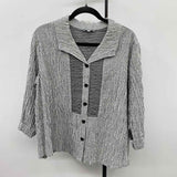 Habitat Women's Size L Charcoal Stripe Long Sleeve Shirt