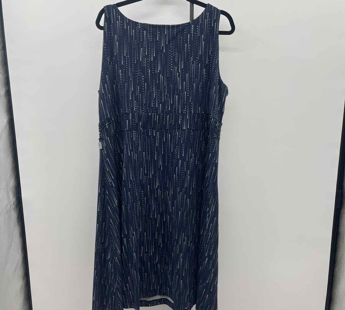 Eddie Bauer Women's Size 20 Navy dotted Dress