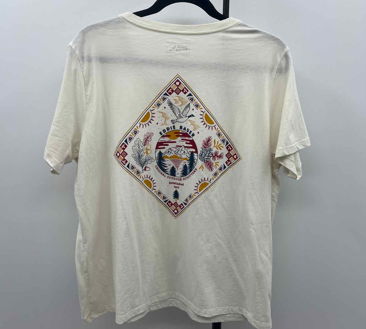 Eddie Bauer Women's Size XL Ivory Nature T-Shirt